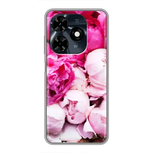 Чехол с рисунком «Пионы» для TECNO Spark 20c Чехол с рисунком «Пионы» для TECNO Spark 20c