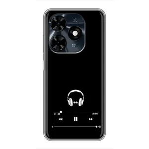 Чохол з картинками на чорному фоні для TECNO Spark 20c (Плеєр)