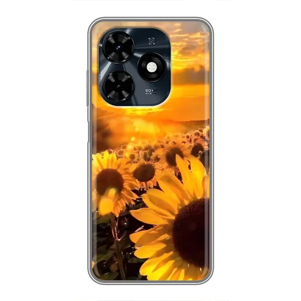Чехол с рисунком «поле подсолнухов» для TECNO Spark 20c