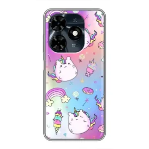 Чохол Unicorn на TECNO Spark 20c (Веселка і Єдинорог)