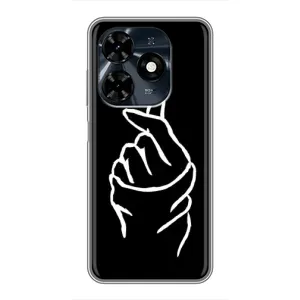 Чехлы (Знак сердечка) на TECNO Spark 20c (Сердце на черном)