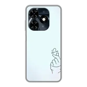 Чехлы (Знак сердечка) на TECNO Spark 20c (Сердце на голубом)