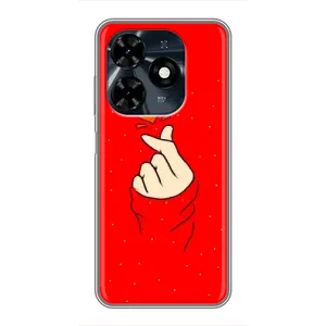 Чехлы (Знак сердечка) на TECNO Spark 20c (Сердце на красном)
