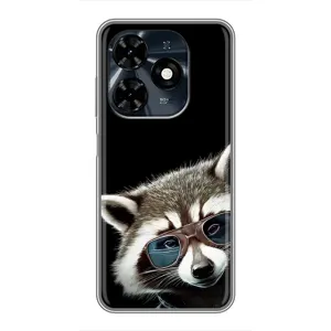 Силиконовый Чехол с Енотами на TECNO Spark 20c (Стильный Енот)