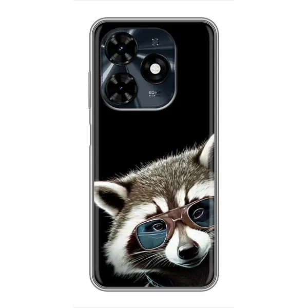 Чехол с рисунком «Стильный Енот» для TECNO Spark 20c Чехол с рисунком «Стильный Енот» для TECNO Spark 20c