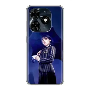 Чохол з картинкою Венсдей на TECNO Spark 20c (Венсдей з парасолькою)