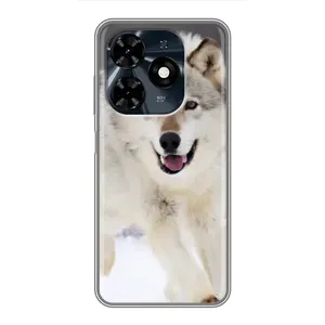 Чехол с Волком на TECNO Spark 20c (Волк на снегу)