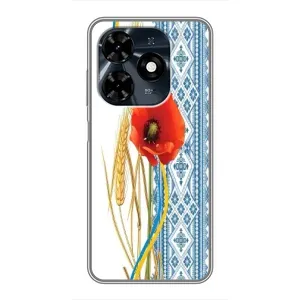 Силіконовый Чохол на TECNO Spark 20c з картинкой Вишиванки (Вишиванка з квіткою)