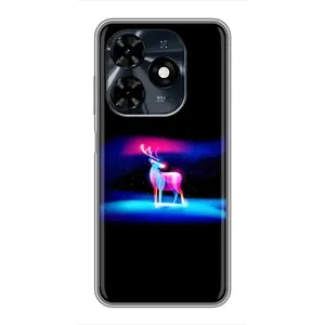 Силиконовый бампер с картинкой животных для TECNO Spark 20c (Яркий олень)