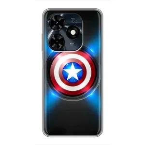 Чехол с Щитом Капитана Америки на TECNO Spark 20c (Яркий Щит Капитана)