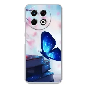 Силиконовый бампер с картинкой животных для TECNO Spark 30 Pro (Бабочка синяя)