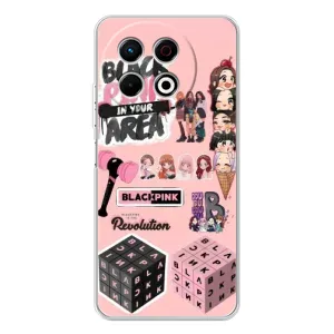 Чехлы с картинкой для TECNO Spark 30 Pro (BLACK PINK коллаж)