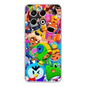 Силиконовый Чехол на TECNO Spark 30 Pro с картинкой Brawl Stars (Brawl-Stars)