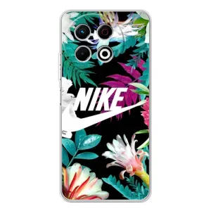 Силіконовый Чохол на TECNO Spark 30 Pro з картинкою НАЙК (Квітковий Nike)
