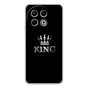 Чохол (Корона на чорному фоні) для ТЕКНО Спарк 30 Про. (KING)