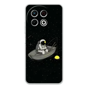 Силиконовый Чехол с принтом "Космонавты" на TECNO Spark 30 Pro (Космонавт на рыбалке)