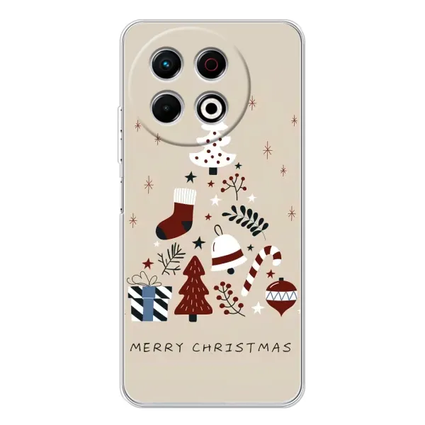Чехол с рисунком «Merry Christmas» для TECNO Spark 30 Pro Чехол с рисунком «Merry Christmas» для TECNO Spark 30 Pro