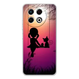 Девчачий Чехол для TECNO Spark 30 Pro (На качели)