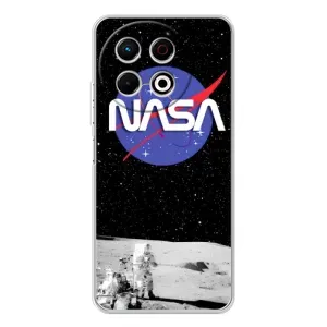Силіконовый бампер з принтом "Наса" на TECNO Spark 30 Pro (Nasa на місяці)