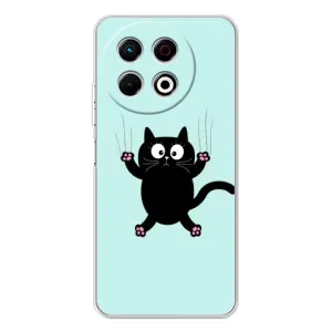 Силиконовый чехол с котиком для TECNO Spark 30 Pro (Падающий кот)