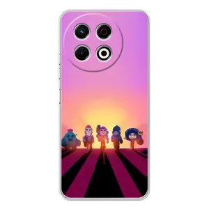 Силиконовый Чехол на TECNO Spark 30 Pro с картинкой Brawl Stars (Персонажи в закате)
