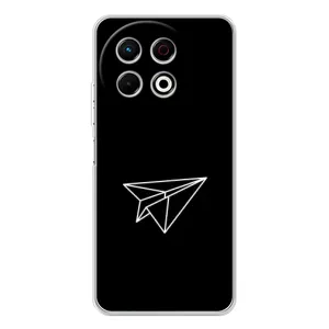 Чохол з картинками на чорному фоні для TECNO Spark 30 Pro (Літак)