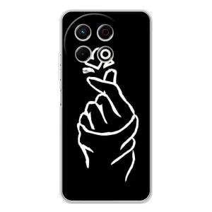 Чехлы (Знак сердечка) на TECNO Spark 30 Pro (Сердце на черном)