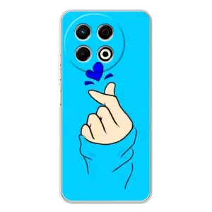 Чехлы (Знак сердечка) на TECNO Spark 30 Pro (Сердце на синем)