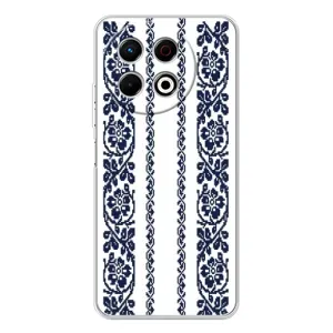 Силіконовый Чохол на TECNO Spark 30 Pro з картинкой Вишиванки (Синя вишиванка)