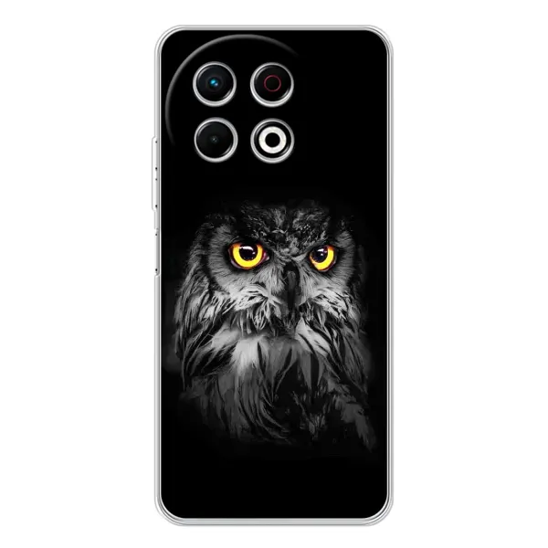 Чехол с рисунком «Сова на чёрном» для TECNO Spark 30 Pro Чехол с рисунком «Сова на чёрном» для TECNO Spark 30 Pro