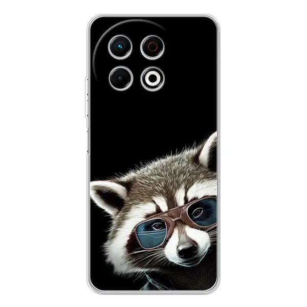 Чехол с рисунком «Стильный Енот» для TECNO Spark 30 Pro Чехол с рисунком «Стильный Енот» для TECNO Spark 30 Pro