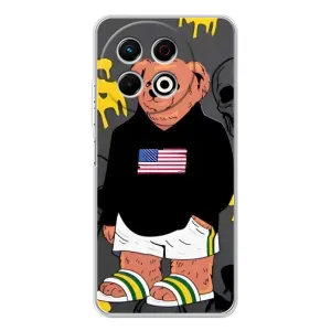 Чехлы Мишка Тедди для ТЕКНО Спарк 30 Про (Teddy USA)