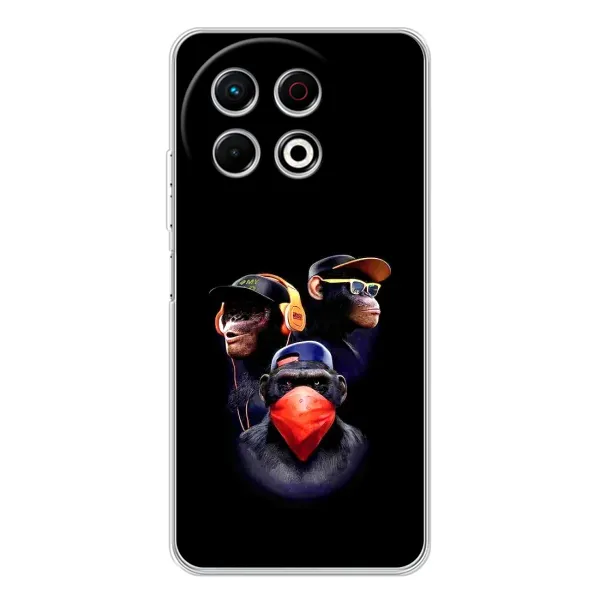 Чехол с рисунком «Три обезьяны» для TECNO Spark 30 Pro