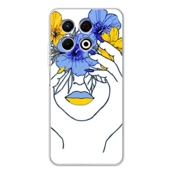Чехол с рисунком «Украинка на всю голову» для TECNO Spark 30 Pro Чехол с рисунком «Украинка на всю голову» для TECNO Spark 30 Pro