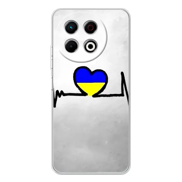 Чехол с рисунком «Украинская кардиограмма» для TECNO Spark 30 Pro Чехол с рисунком «Украинская кардиограмма» для TECNO Spark 30 Pro