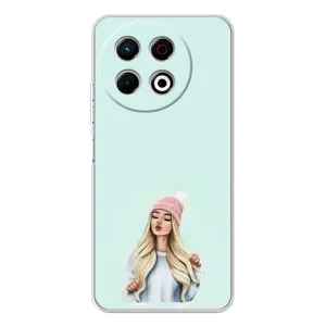 Силиконовый Чехол на TECNO Spark 30 Pro с картинкой Стильных Девушек (В шапке)