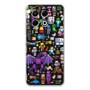 Чохол майнкрафт для TECNO Spark 30 Pro (Усі персонажі)