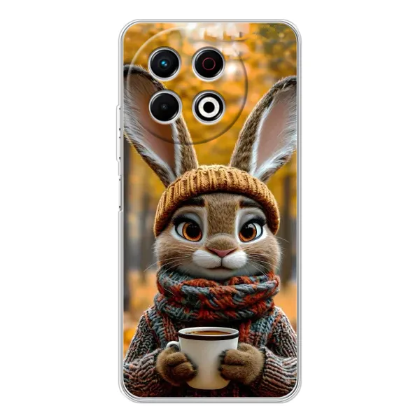 Чехол с рисунком «Зайчик с кофе» для TECNO Spark 30 Pro Чехол с рисунком «Зайчик с кофе» для TECNO Spark 30 Pro