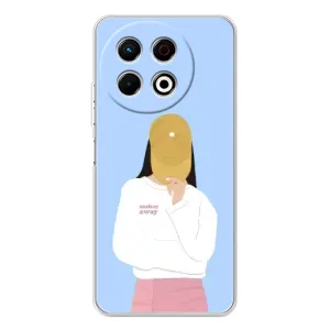 Силиконовый Чехол на TECNO Spark 30 Pro с картинкой Стильных Девушек (Желтая кепка)