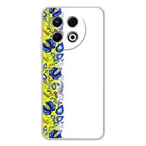 Силіконовый Чохол на TECNO Spark 30 Pro з картинкой Вишиванки (Жовто-біла вишиванка)