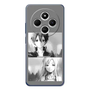 Чехол с персонажами АНИМЕ на Tecno Spark 30 (Кирито-Асуна)