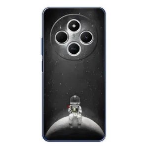 Силиконовый Чехол с принтом "Космонавты" на Tecno Spark 30 (Космонавт романтик)