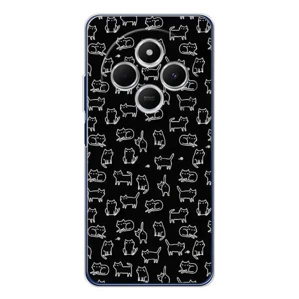 Чехол с рисунком «Котики на черном» для TECNO Spark 30 Чехол с рисунком «Котики на черном» для TECNO Spark 30