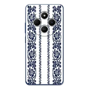 Силиконовый Чехол на Tecno Spark 30C с картинкой Вышиванки (Синяя вышиванка)