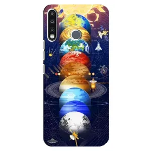 Чехол (ТПУ) с планетами на TECNO Spark 4 (Арт планети)