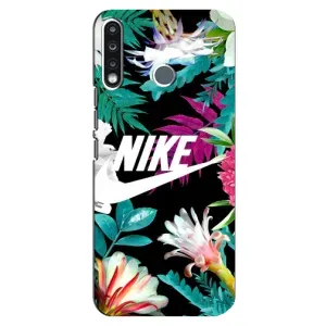 Силіконовый Чохол на TECNO Spark 4 з картинкою НАЙК (Квітковий Nike)