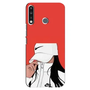 Силиконовый Чехол на TECNO Spark 4 с картинкой Стильных Девушек (Девушка Nike)