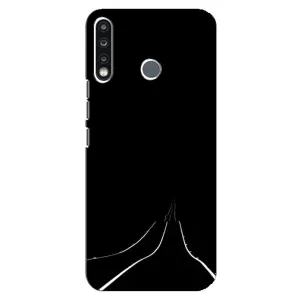 Чехол с картинками на черном фоне для TECNO Spark 4 (Дорога)