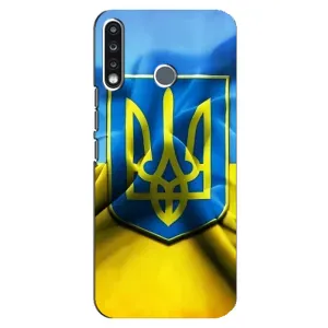 Чехол с картинкой (Патриотический ГЕРБ) на TECNO Spark 4 (Герб и Флаг Украины)