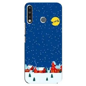 Силіконовий бампер на різдво для TECNO Spark 4 (Місто в снігу)